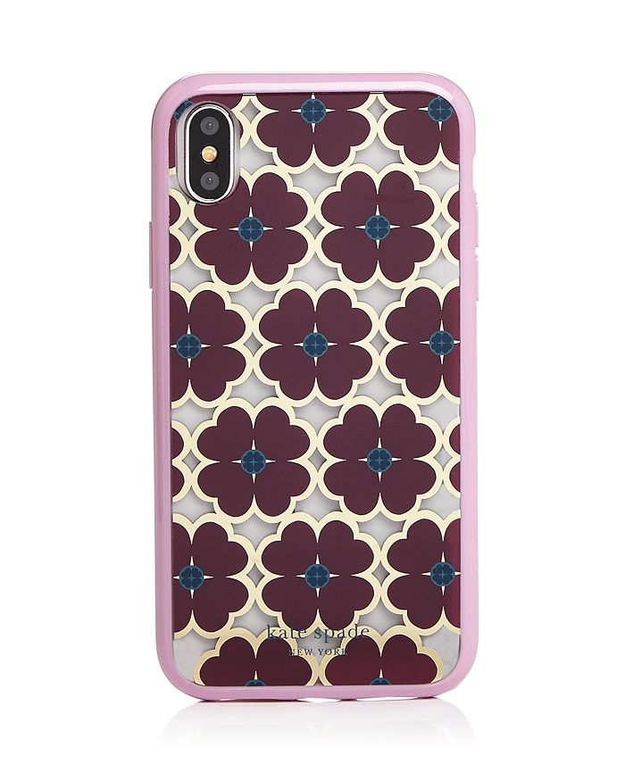 Kate Spade New York Clover Graphic Iphone Xs Max & Xr Case In Purple