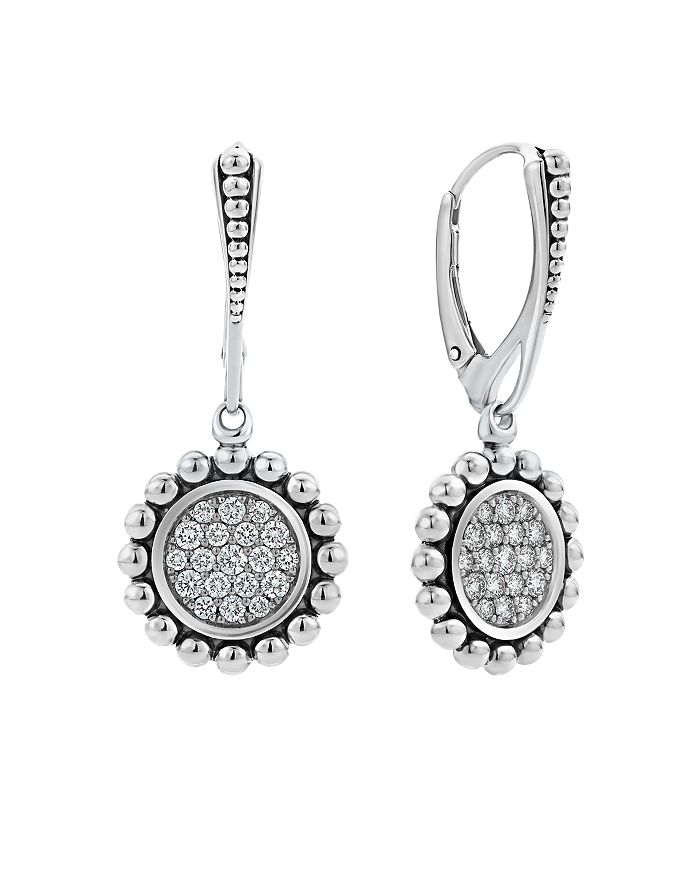 LAGOS - Sterling Silver Caviar Spark Diamond Drop Earrings