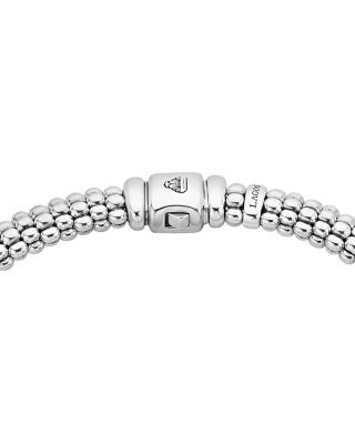 Sterling Silver Black Caviar Diamond & Ceramic Station Necklace, 16"