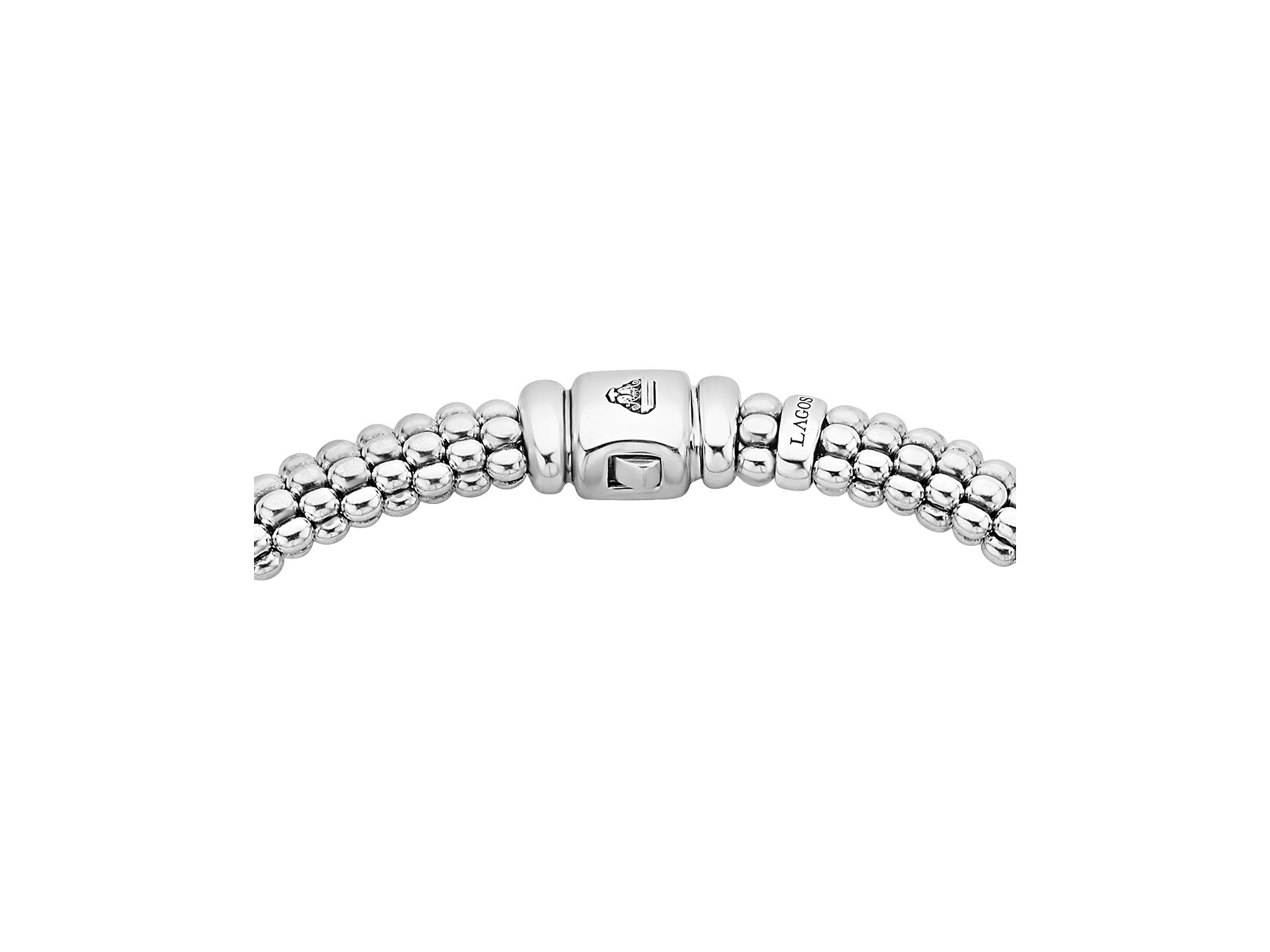 Sterling Silver Black Caviar Diamond & Ceramic Station Necklace, 16" — Image 4