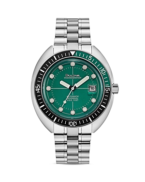 Photos - Wrist Watch Bulova Oceanograper Green Dial Watch, 44mm 96B322 