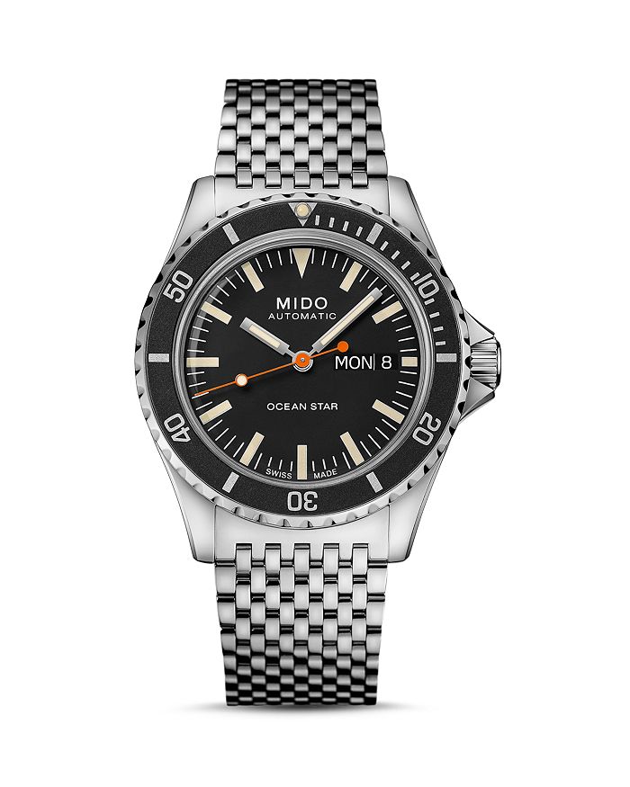 Shop Mido Ocean Star Watch, 40.5mm In Black/silver
