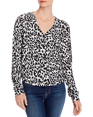 Design History Leopard-Print Cropped Cardigan In Fog Combo | ModeSens