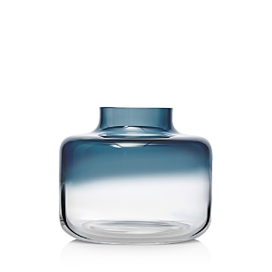 Nude Glass Magnolia Steel Blue Wide Vase