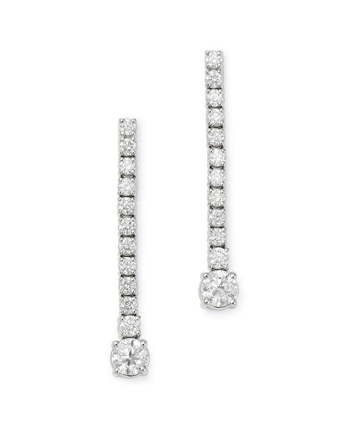 Bloomingdale's Diamond Linear Drop Earrings In 14k White Gold, 1.50 Ct. T.w. - 100% Exclusive