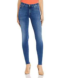 7 For All Mankind Jeans The Slim Illusion Luxe High Waist Skinny In Black Bloomingdale S