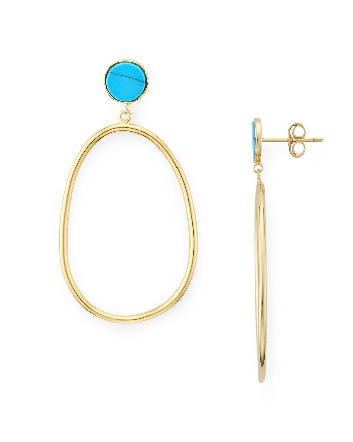 Argento Vivo Stone & Oval Drop Earrings In Blue/gold