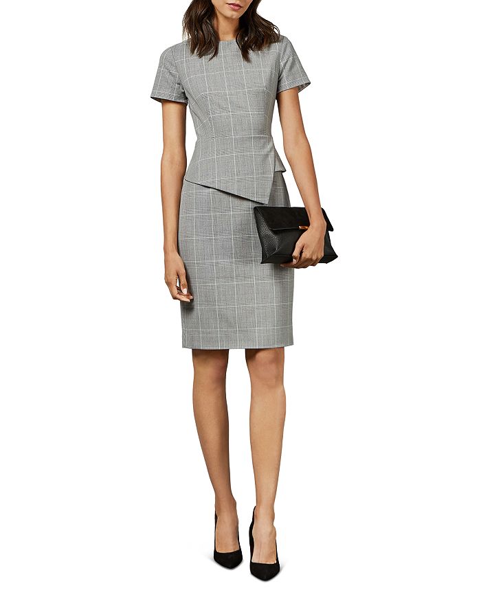 Ted Baker Arriia Working Title Glen Plaid Peplum Dress