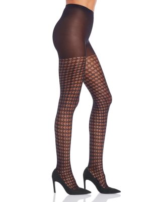 HUE Sheer Houndstooth Control Top 