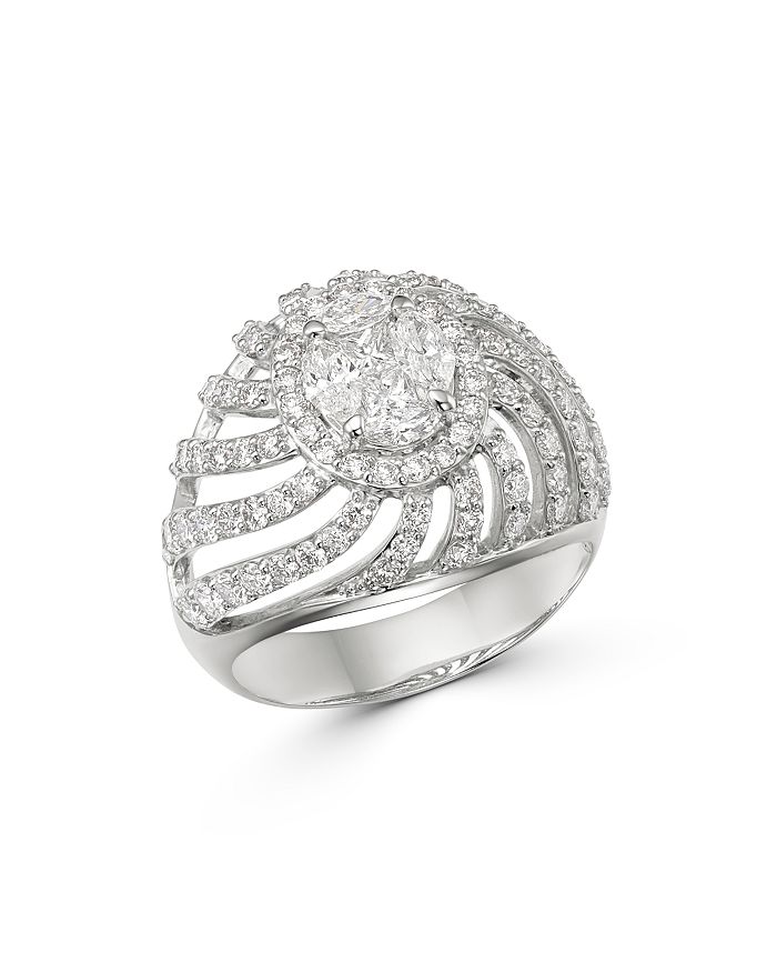 Bloomingdale's Fancy-cut Diamond Statement Ring In 14k White Gold, 2.0 Ct. T.w. - 100% Exclusive