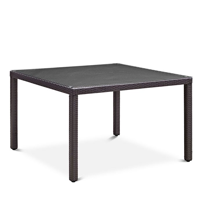 Modway Convene 47 Square Outdoor Patio Dining Table In Espresso/glass