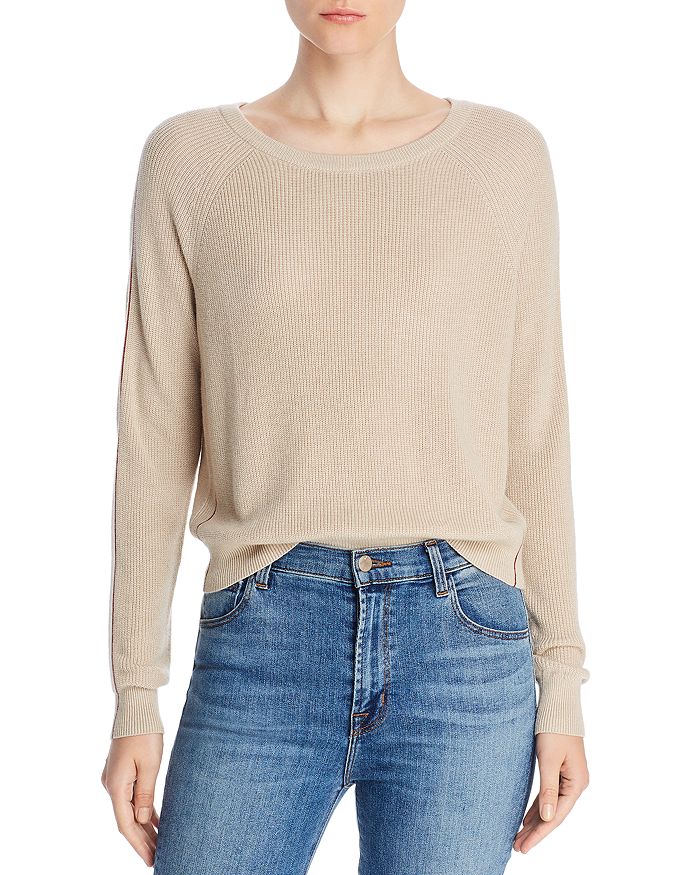 Splendid Warner Long Sleeve Sweater In Heather Oatmeal