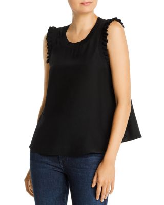 Lenore Ruffle-Trimmed Silk Top