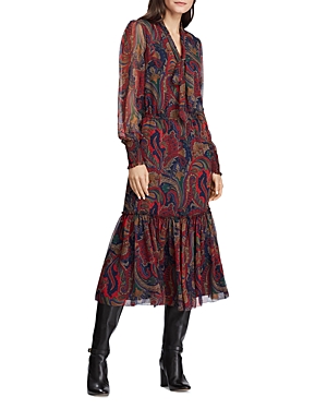 ralph lauren blue paisley dress