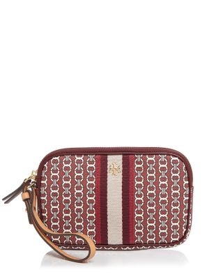 55312 outlet TORY BURCH Gemini Link Canvas Wristlet