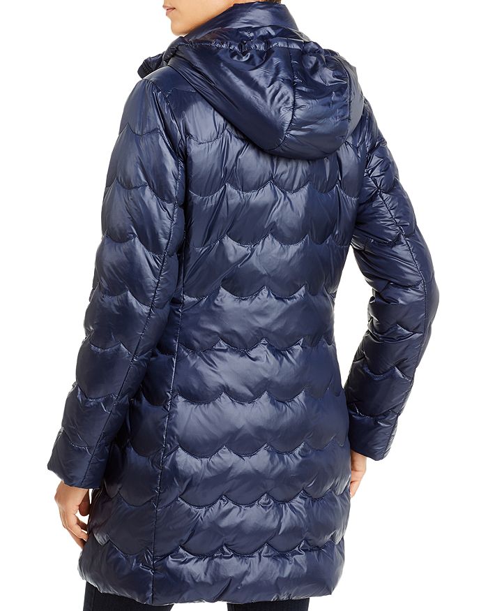 Kate Spade New York Scallop-quilted Puffer Coat In English Navy | ModeSens