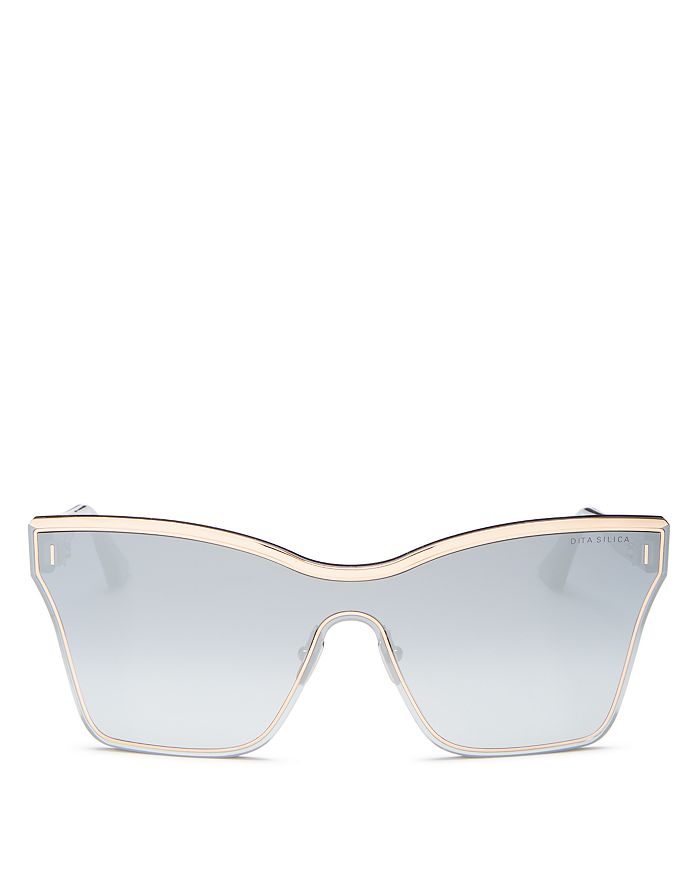 Dita Women's Silica Shield Sunglasses, 145mm In Rose Gold/gray Gradient Silver Flash