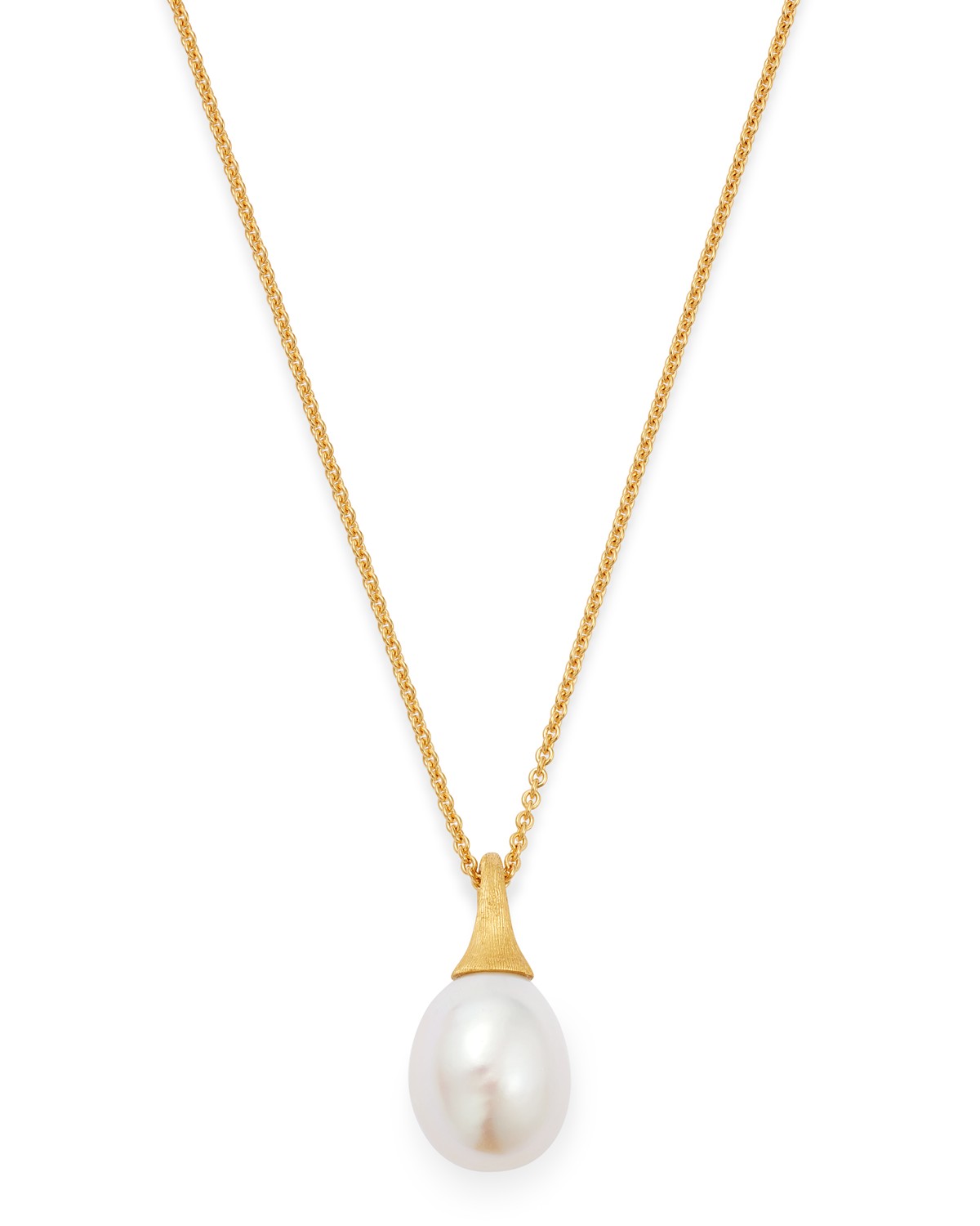 18K Yellow Gold Africa Cultured Freshwater Pearl Pendant Necklace, 16.75"