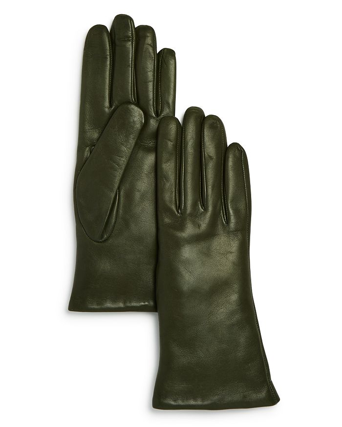 Bloomingdale's Cashmere Lined Leather Gloves - 100% Exclusive In Green