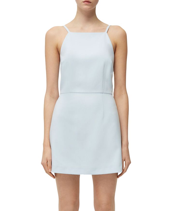 French Connection Whisper A-line Mini Dress In Light Dream Blue