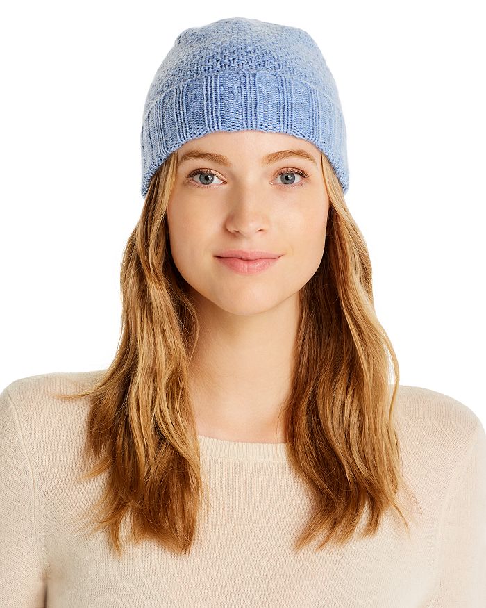 C By Bloomingdale's Waffle Knit Cashmere Hat - 100% Exclusive In Heather Blue