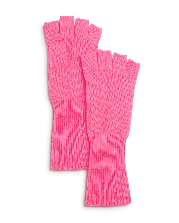 Aqua Cashmere Fingerless Cashmere Gloves - 100% Exclusive (62% Off) Comparable Value $78 In Neon Pink