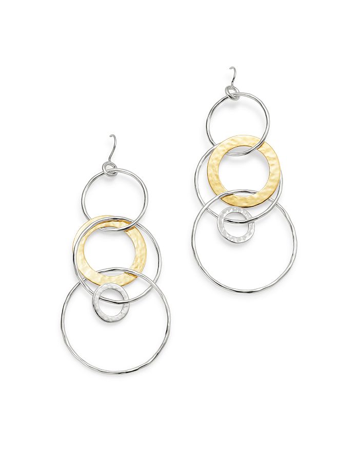 Shop Ippolita Sterling Silver & 18k Yellow Gold Chimera Large Circle Drop Earrings In Gold/silver