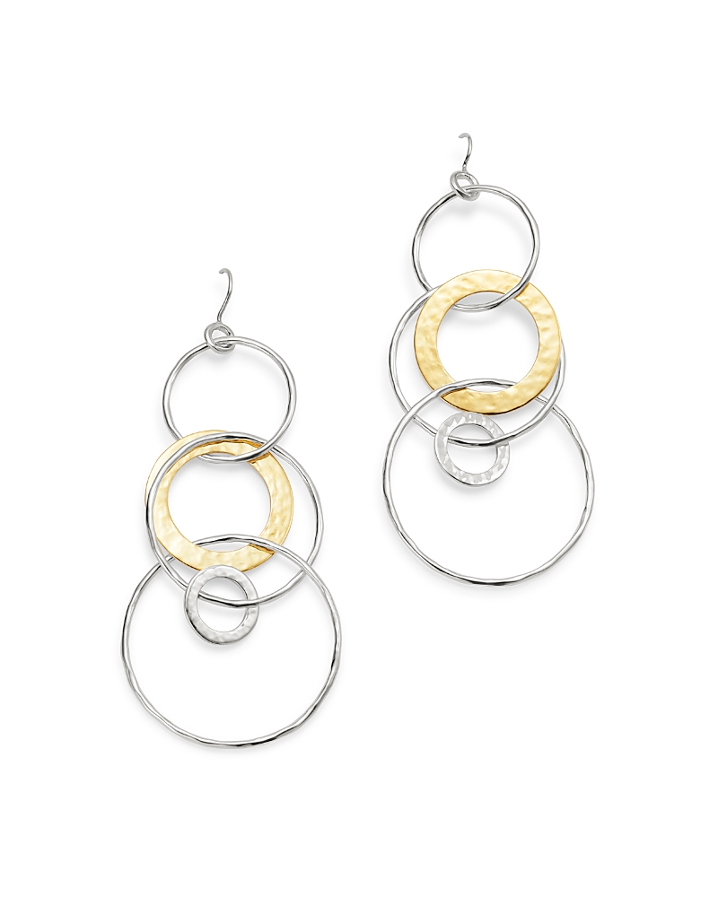 Ippolita Sterling Silver & 18k Yellow Gold Chimera Large Circle Drop Earrings In Gold/silver