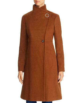 Calvin Klein Asymmetric Wool-Blend Coat | Bloomingdale's