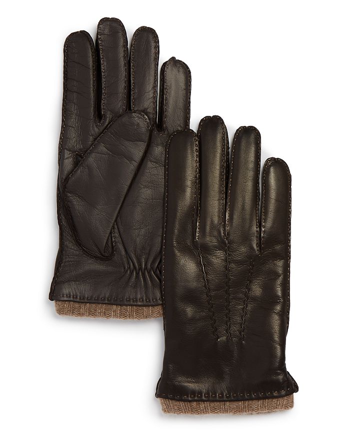 The Men's Store At Bloomingdale's Cashmere Lined Leather Gloves - 100% Exclusive In Dark Brown