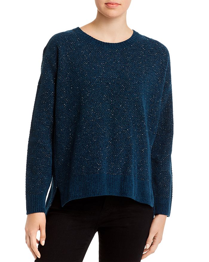 Eileen Fisher Speckled Organic Cotton Crewneck Sweater