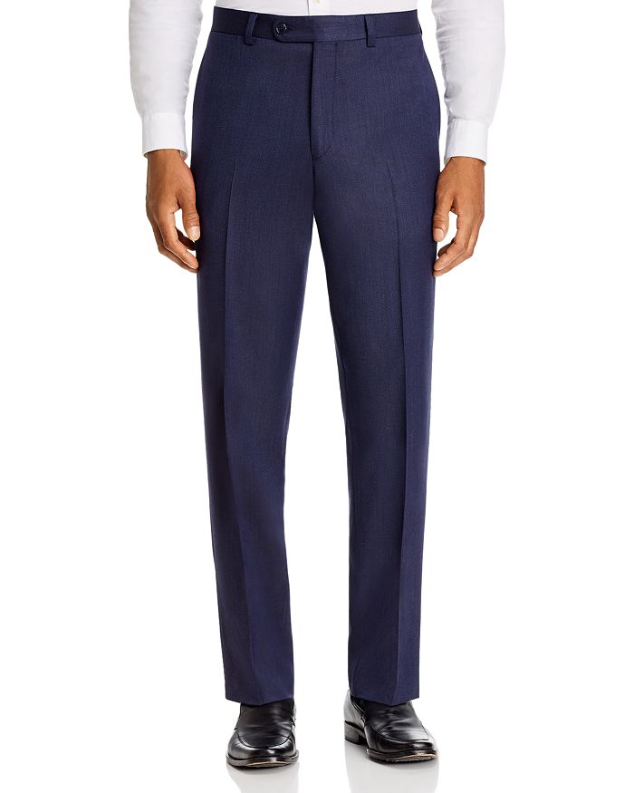 Jack Victor Whipcord Twill Regular Fit Dress Pants In Navy