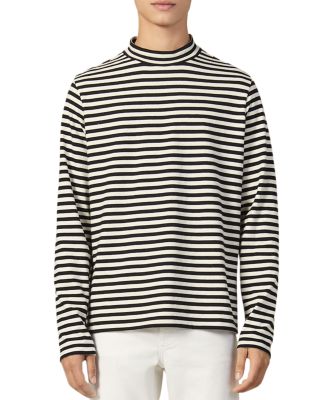 mock turtleneck striped