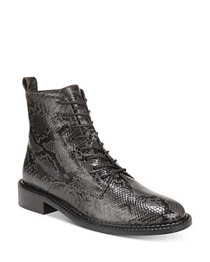 Vince Women's Cabria Ankle Boots In Grey Snake Embossed Leather