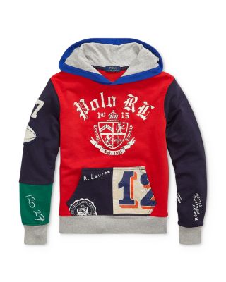 polo patchwork hoodie