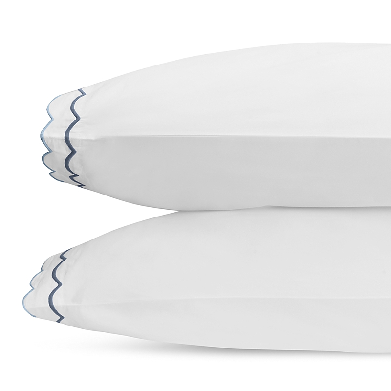 Matouk India Standard Pillowcase, Pair In Hazy Blue