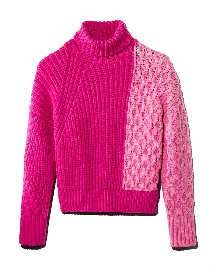Andersson Bell Alto Combo Turtleneck Sweater In Pink