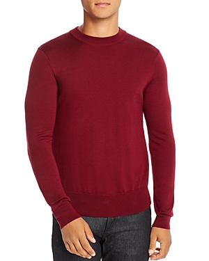 Sandro Merino Wool Crewneck Sweater In Bordeaux