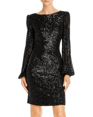 AQUA Long Sleeve Sequin Mini Dress - 100% Exclusive | Bloomingdale's