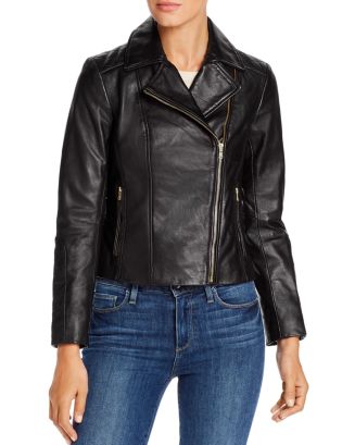 Cole Haan Leather Moto Jacket | Bloomingdale's