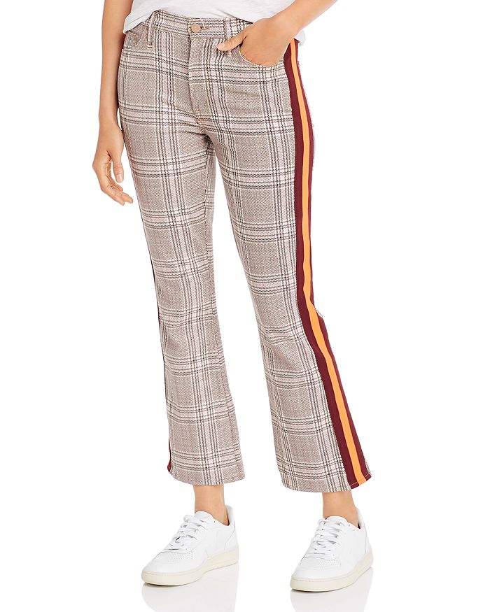 MOTHER THE INSIDER PLAID ANKLE FLARE JEANS,1327-769