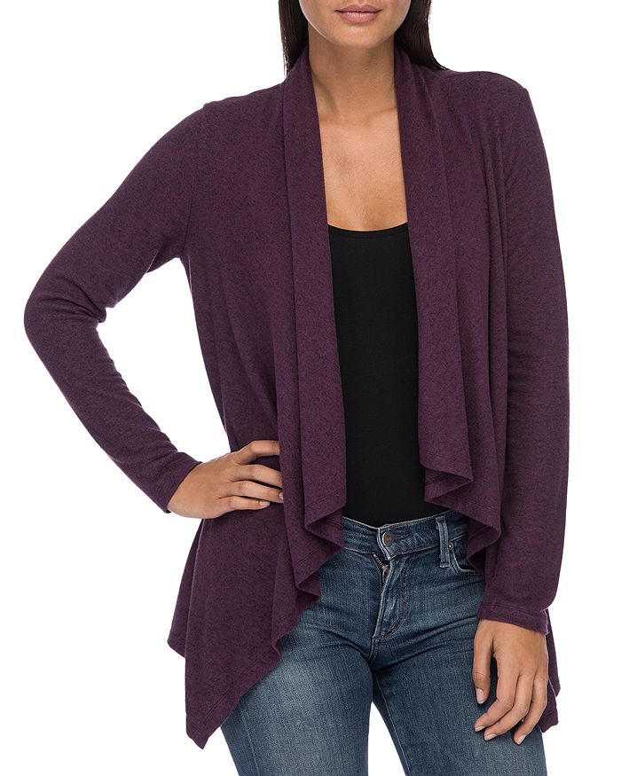 B Collection By Bobeau Amie Waterfall Cardigan In Berry