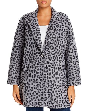 MICHAEL Michael Kors Plus Brushed Leopard-Print Coat | Bloomingdale's