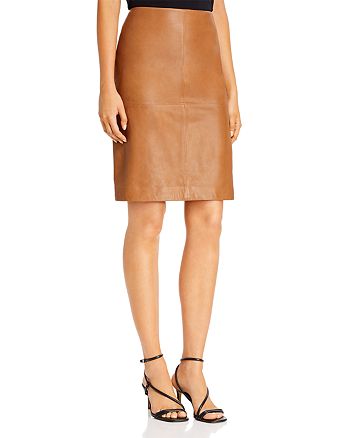 Donna Karan Leather Pencil Skirt | Bloomingdale's