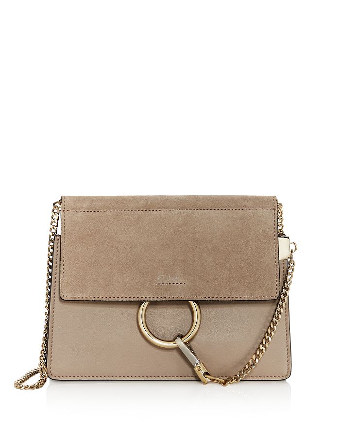 CHLOÉ FAYE SMALL LEATHER & SUEDE CROSSBODY,C20SS202H2O