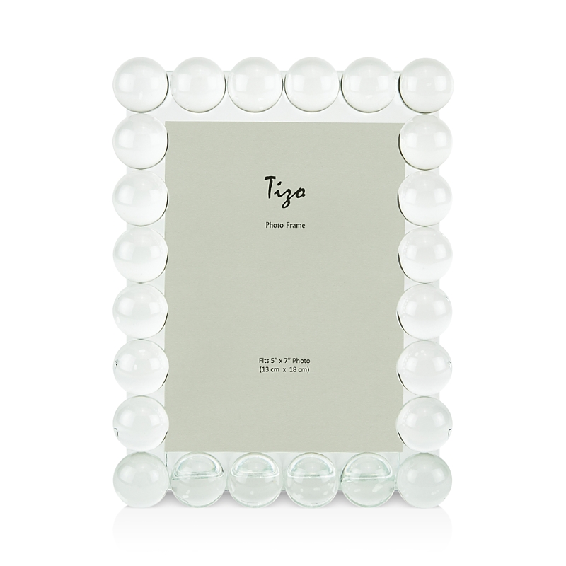 Tizo Clear Crystal Picture Frame Single Row Bubbles 5x7