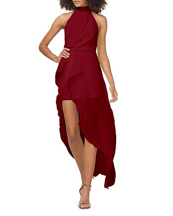 HALSTON Draped Georgette Gown - 100% Exclusive | Bloomingdale's