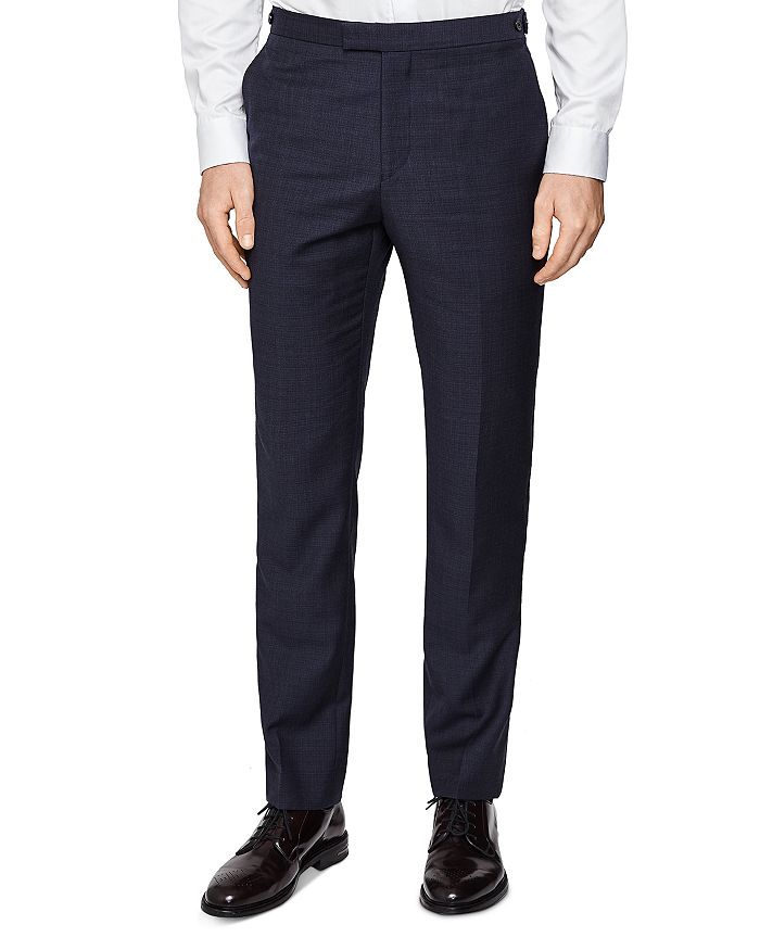 REISS Muffato Textured Regular Fit Pants | Bloomingdale's