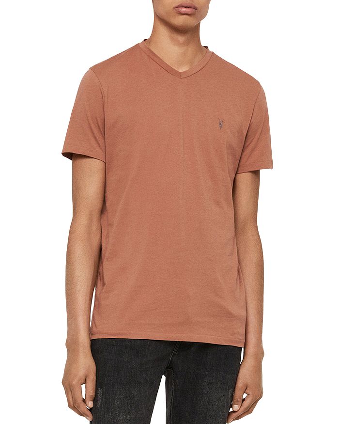 Allsaints Tonic V-neck Tee In Smoke Pink