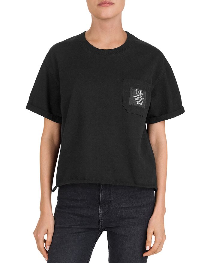 THE KOOPLES LOGO PATCH & LETTERING POCKET TEE,FTSC19008S